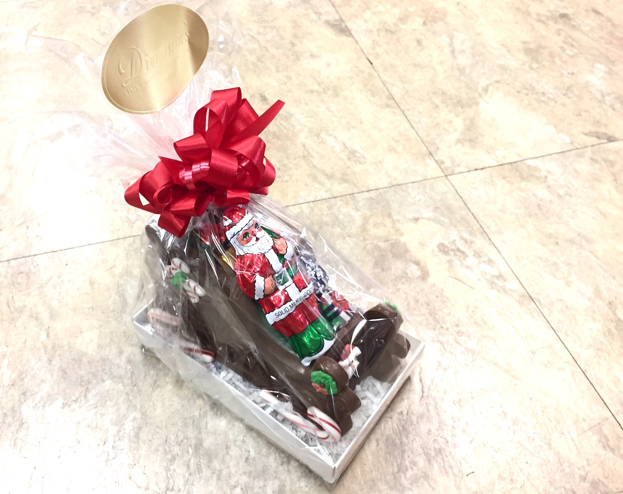 Chocolate sleigh, $25 from Dinstuhl's Chocolate sleigh, $25 from Dinstuhl's