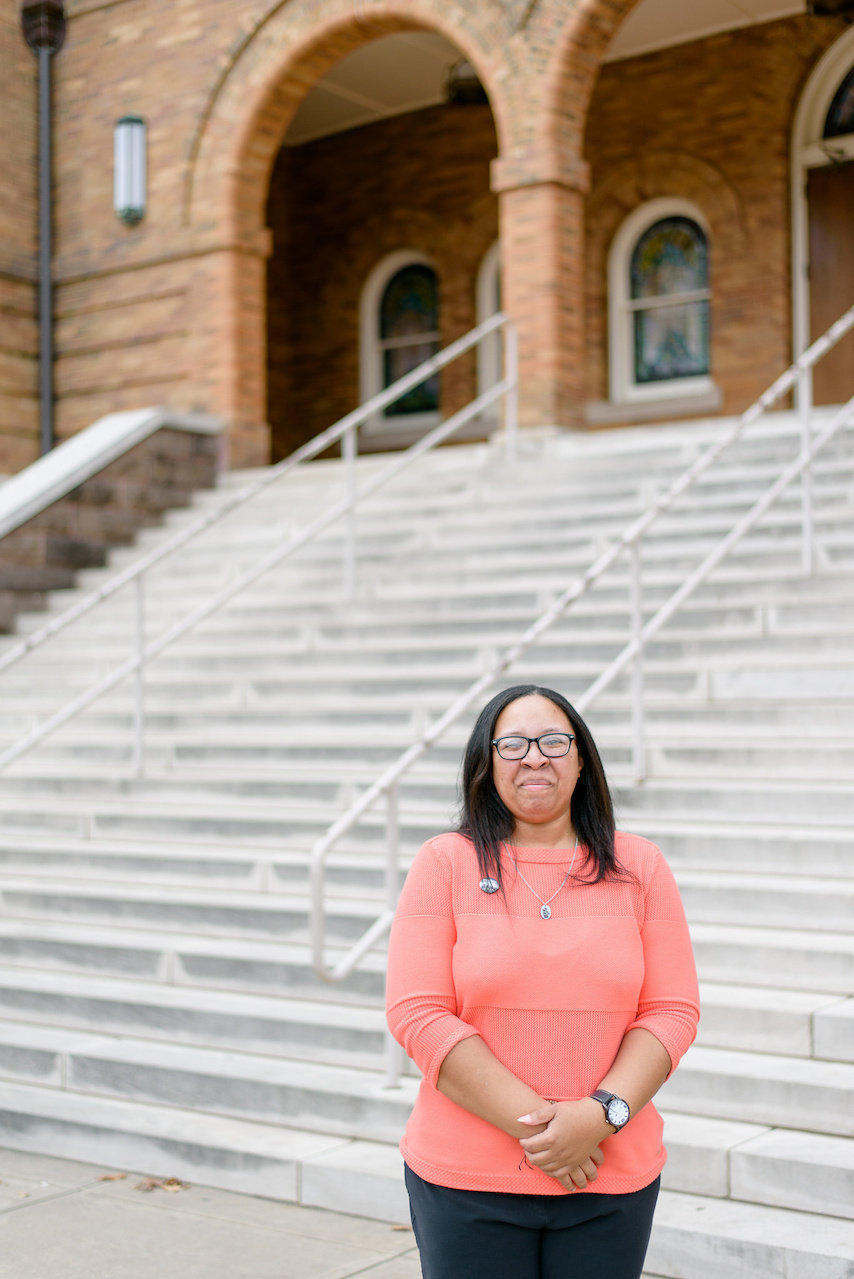 T. Marie stands before the steps of the 16th Street Baptist Church in downtown Birmingham. T. Marie stands before the steps of the 16th Street Baptist Church in downtown Birmingham.