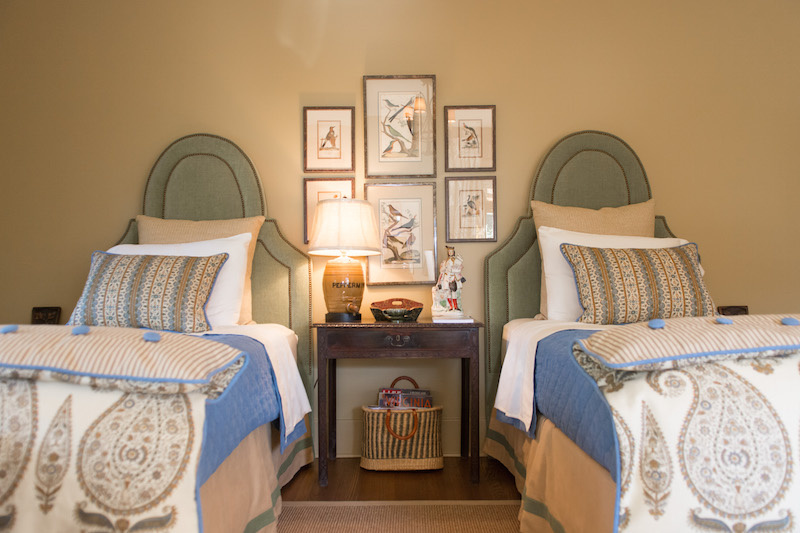 Custom green headboards are the headliner of the room Take a look inside the Bellarmine Show House 2016