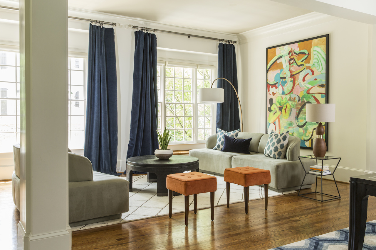 Don't be afraid of color -- it'll modernize any space! leah atkins design styleblueprint atlanta interior