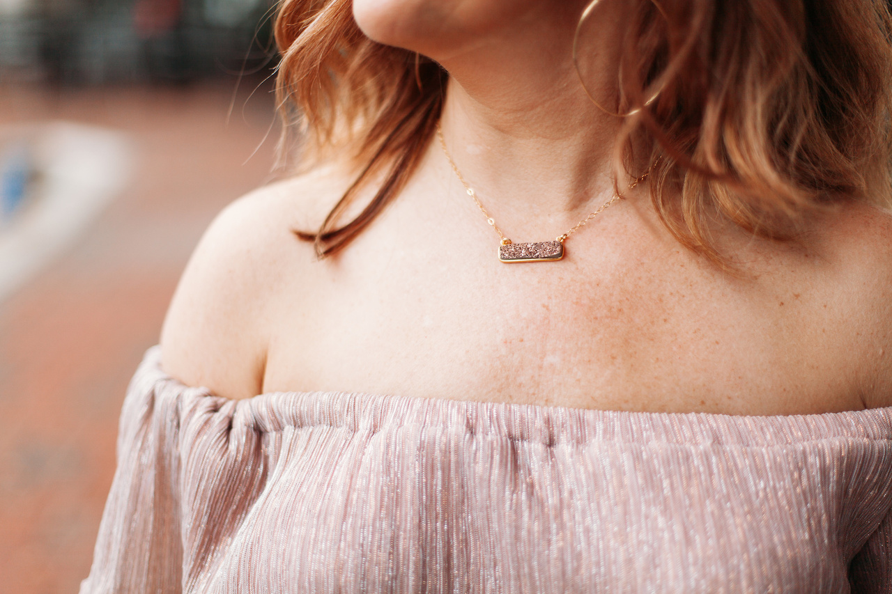 druzy bar necklace druzy bar necklace|styleblueprint.com