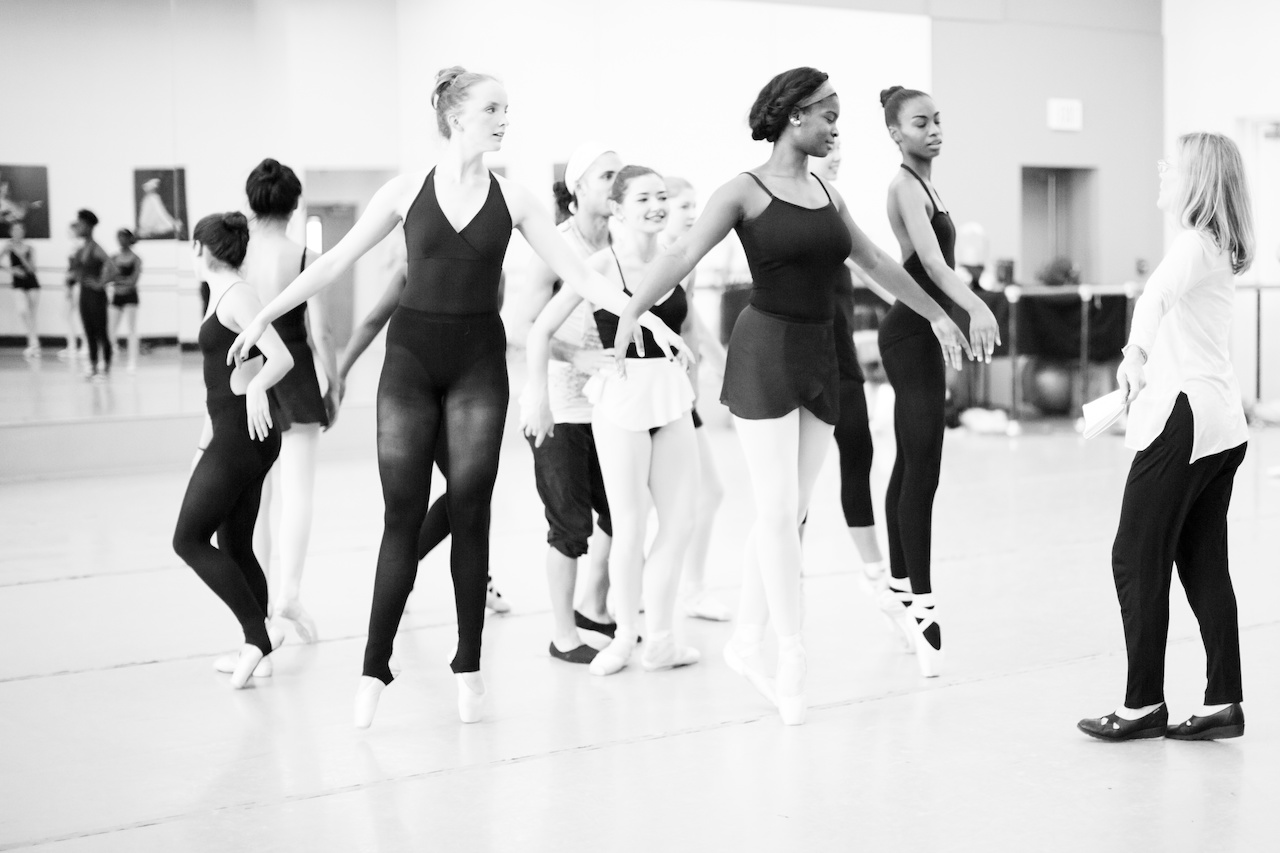 Katie leads NBE dancers during a rehearsal of Nut ReMix. Katie leads NBE dancers during a rehearsal of Nut ReMix.