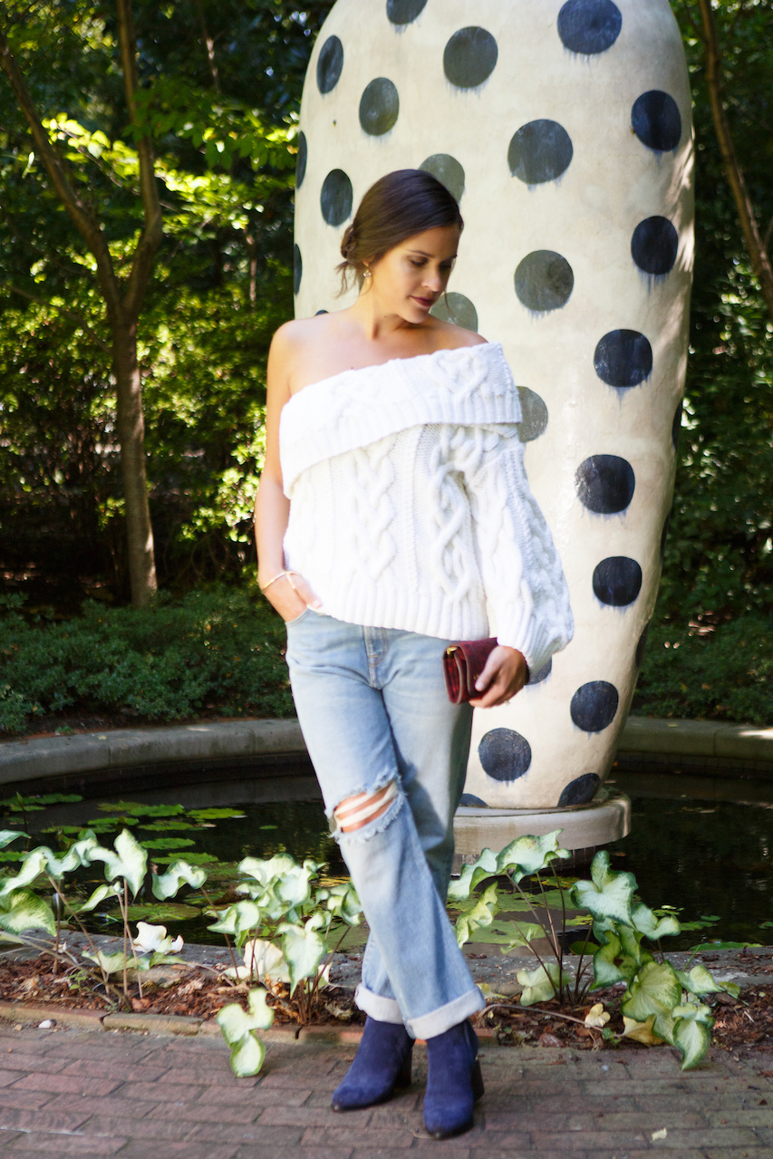 From 20Twelve, Mary wears a Rosie Assoulin top, $193; jeans by R13, $444; Jerome Dreyfuss handbag, $578; Charlotte Chesnais earrings, $505 and bracelet, $665. From 20Twelve, Mary wears a Rosie Assoulin top, $193; jeans by R13, $444; Jerome Dreyfuss handbag, $578; Charlotte Chesnais earrings, $505 and bracelet, $665.