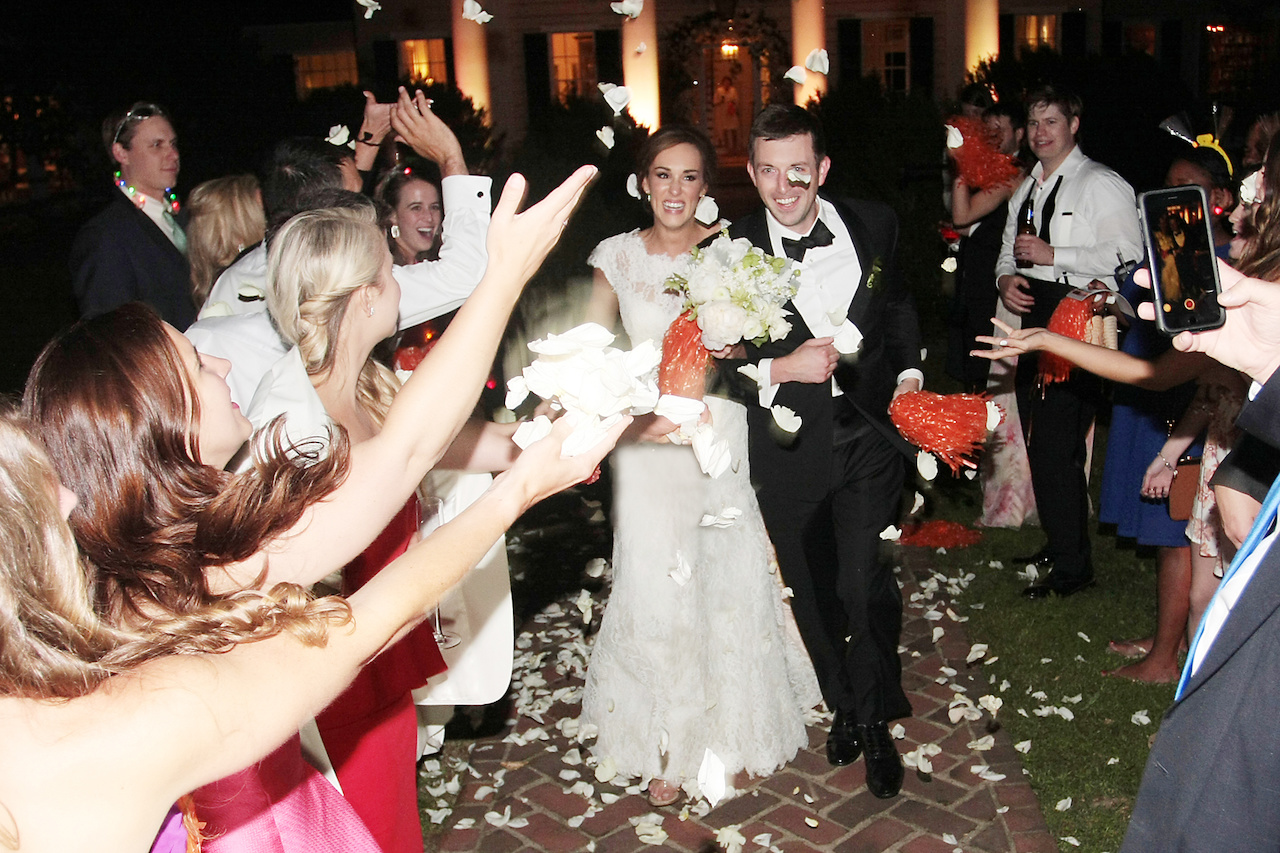 A beautiful send off for the happy couple! A beautiful send off for the happy couple!
