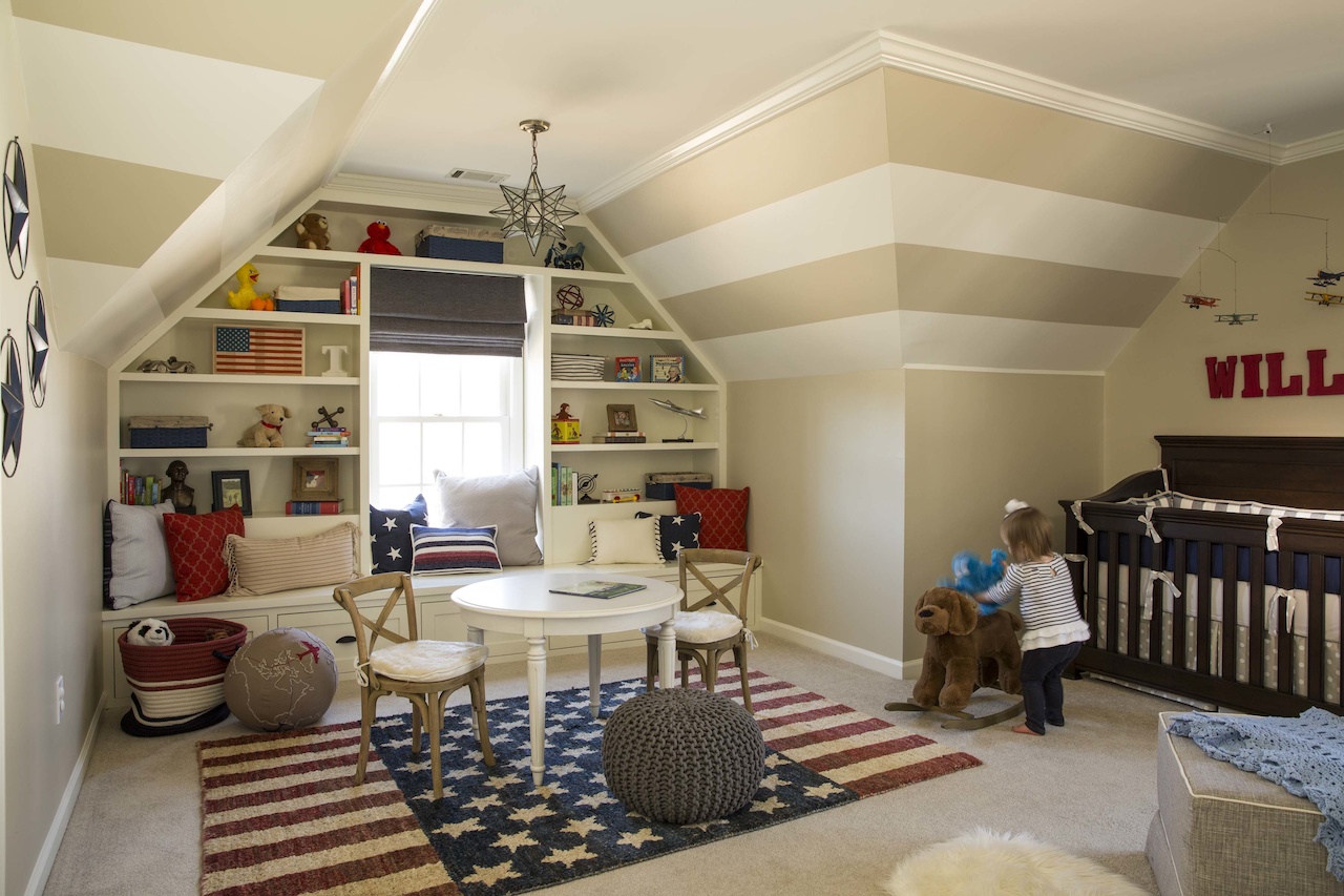 A playroom with an all-American feel. playroom leah atkins design interior designer crush