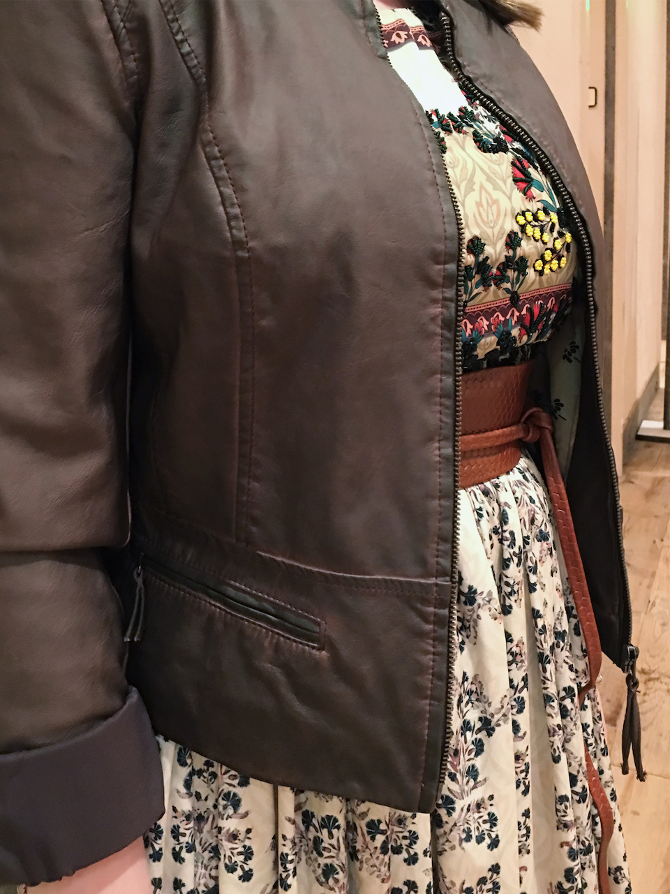 Patterns are OK, just be mindful of competing colors and styles. busty women styleblueprint
