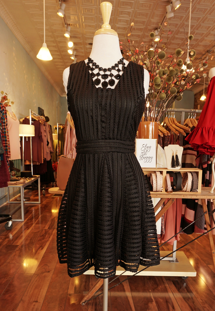 From <a href="https://styleblueprint.com/louisville/guide/general-eccentric/" target="_blank">General Eccentric</a>: LBD, $39; Necklace, $23 From <a href="https://styleblueprint.com/louisville/guide/general-eccentric/" target="_blank">General Eccentric</a>: LBD, $39; Necklace, $23