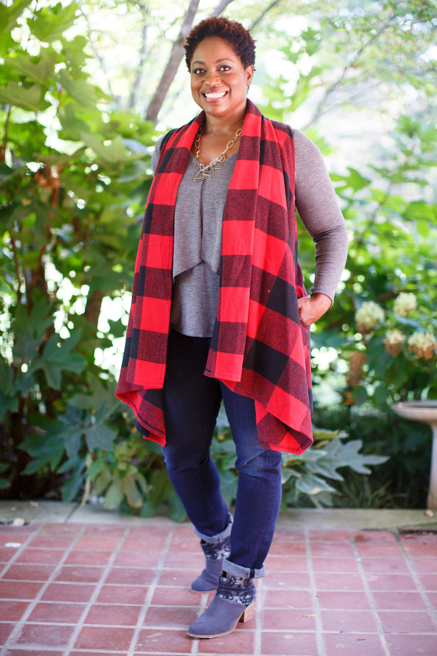 From Lansky 126, Andria wears a Luii buffalo check vest, $110; Kay Celine top, $95; Citizens of Humanity Agnes mid-rise jeans, $188; Becca Belz heart link necklace, $395 and Toms Leila booties in iron grey $98. From Lansky 126, Andria wears a Luii buffalo check vest, $110; Kay Celine top, $95; Citizens of Humanity Agnes mid-rise jeans, $188; Becca Belz heart link necklace, $395 and Toms Leila booties in iron grey $98.