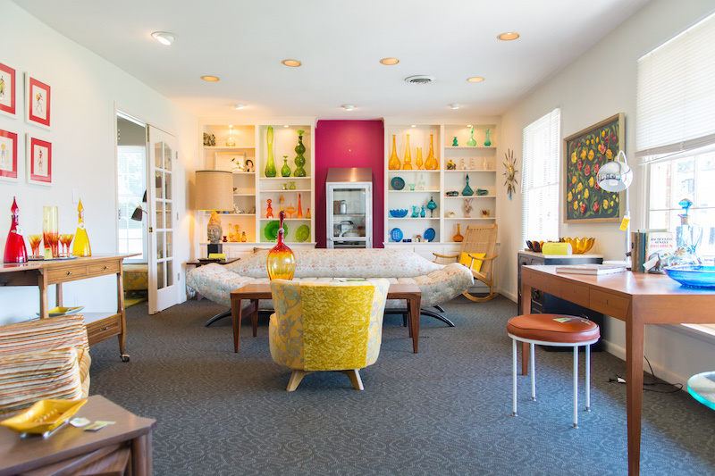 Color and design both attract the eye here Repurposed Modern: A Mid Century Modern Treasure Chest Right Here in Louisville