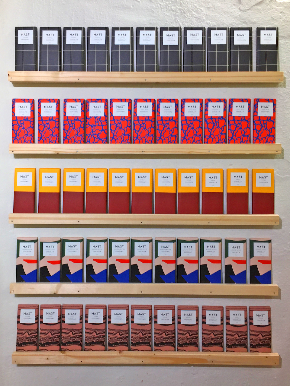 Chocolate bar flavors include smoke, almond butter, maple, coffee and goat milk. StyleBlueprint Atlanta Little Barn Apothecary Mast chocolate