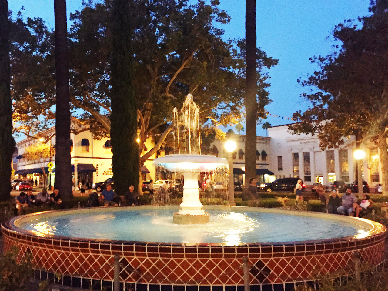 The fountain in Old Towne Orange is a gathering place for college students and residents alike, who can wander from one of the coffee shops or restaurants on the streets just off the plaza. The fountain in Old Towne Orange is a gathering place for college students and residents alike, who can wander from one of the coffee shops or restaurants on the streets just off the plaza.