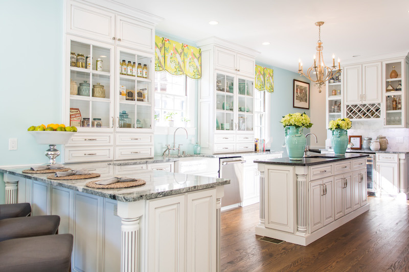 Chartreuse and robin's egg blue throughout the room Take a look inside the Bellarmine Show House 2016