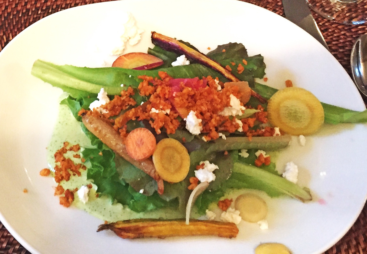 An evening salad is full of vegetables from the local gardens. An evening salad is full of vegetables from the local gardens.