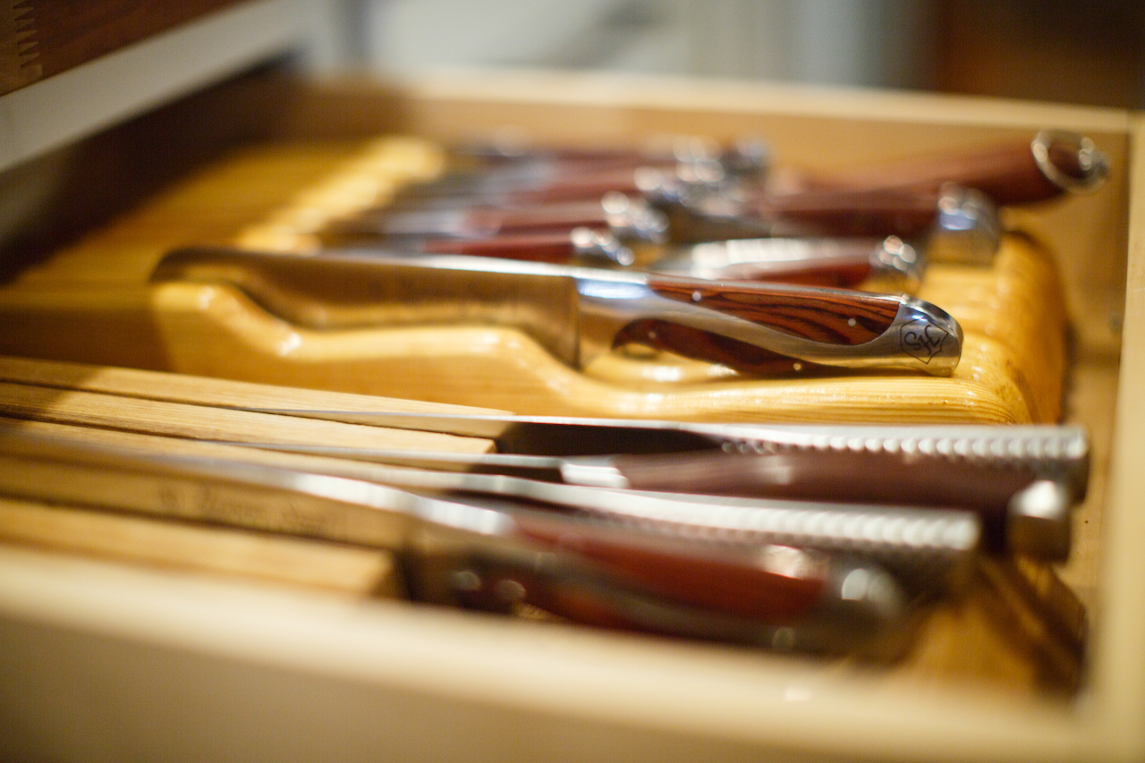 Draws in the smaller island are full of prep and cooking tools. Draws in the smaller island are full of prep and cooking tools.