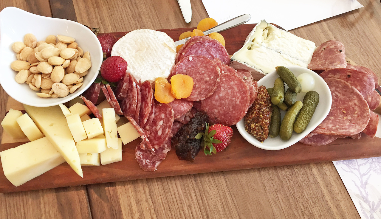 Salami and cheese and gherkins, oh my! Linton's in the Garden charcuterie plate