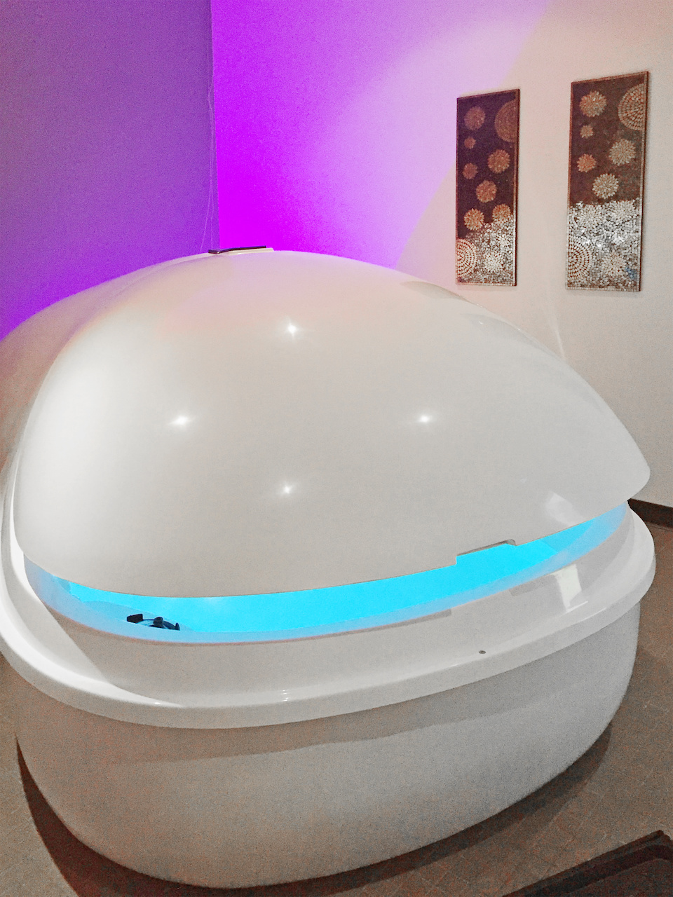 “This experience induced a more relaxed state of mind and body than any massage I have received. I found myself more calm for days after my first treatment. It is amazing what removing all distractions for simply an hour will do for you,” says Tracy Fassina, a float spa client. “This experience induced a more relaxed state of mind and body than any massage I have received. I found myself more calm for days after my first treatment. It is amazing what removing all distractions for simply an hour will do for you,” says Tracy Fassina, a float spa client.