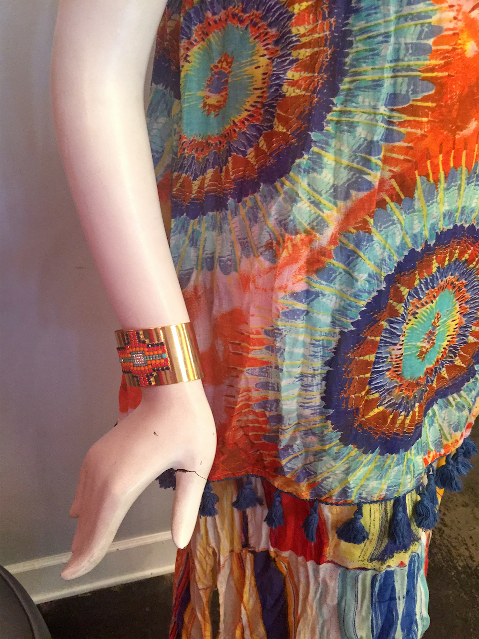 From Theadora Abbeyluxe: gold beaded cuff, $120 From Theadora Abbeyluxe: gold beaded cuff, $120
