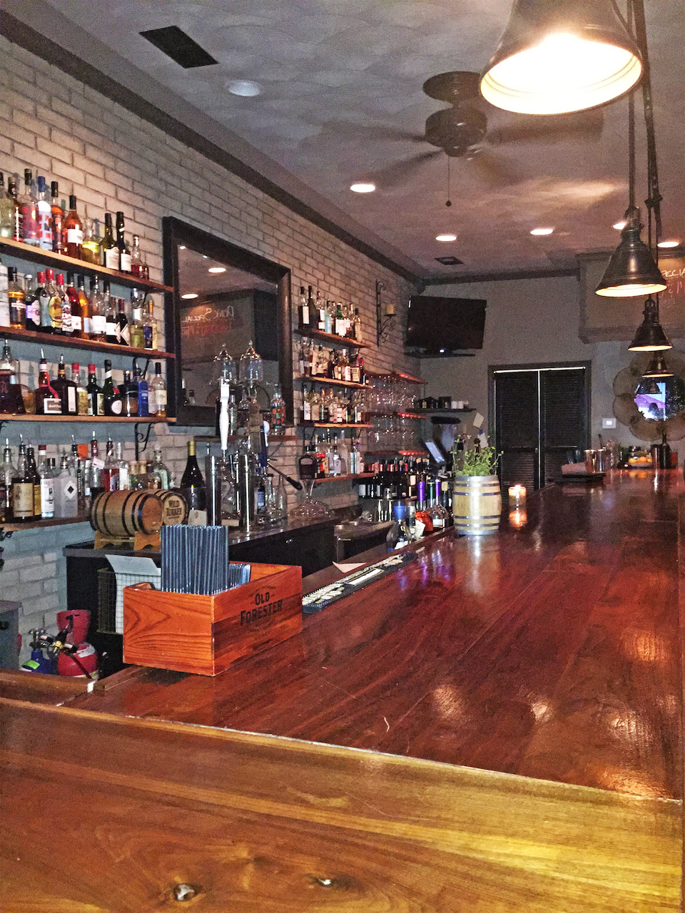 The bar is a huge draw at this restaurant La Chasse