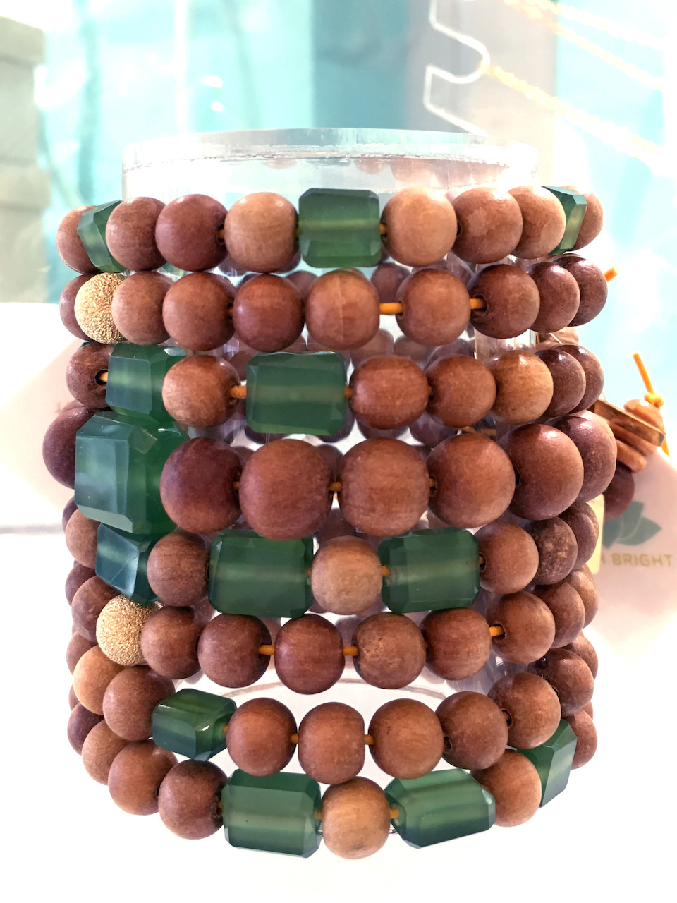 From Judith Bright: Serpentine and sandalwood bracelets, ranging from $58 to $108 From Judith Bright: Serpentine and sandalwood bracelets, ranging from $58 to $108