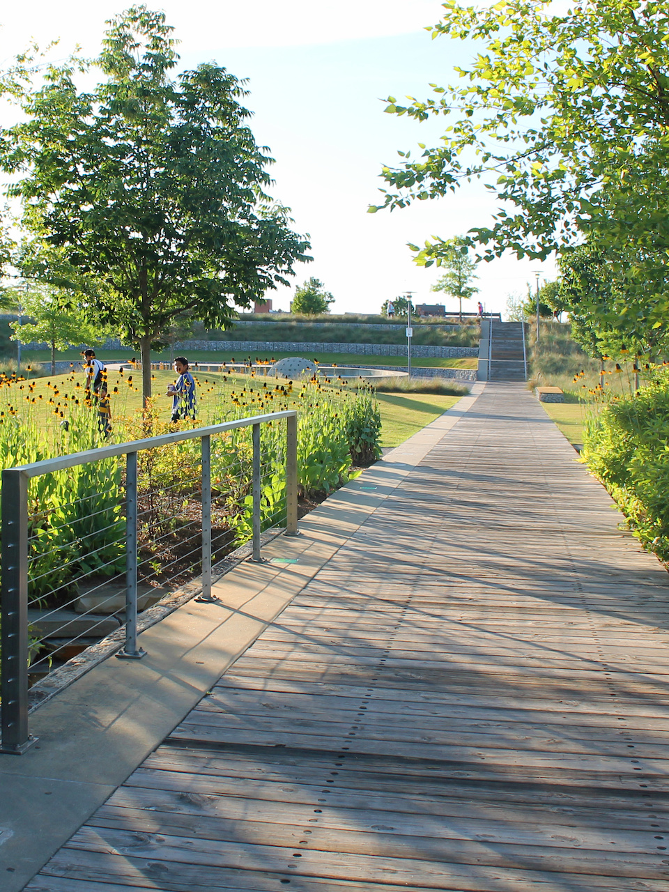 There are a variety of materials used on the walkways and play areas. There are a variety of materials used on the walkways and play areas.