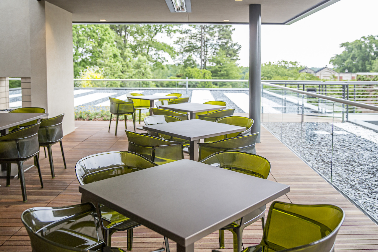 Dining al fresco Linton's in the Garden rooftop terrace