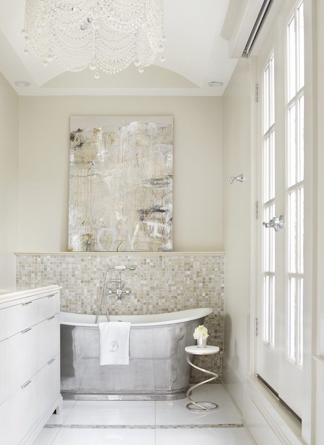 Every surface is reflective Sparkly Atlanta bathroom