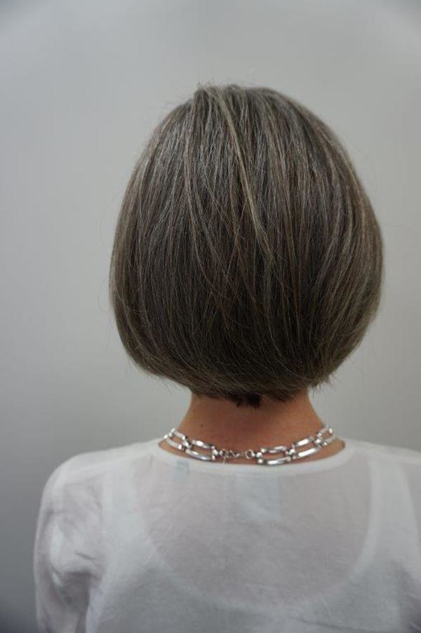 Beth Miller embraced her gray, cutting her shoulder-length hair into a chic bob. Beth Miller embraced her gray, cutting her shoulder-length hair into a chic bob.