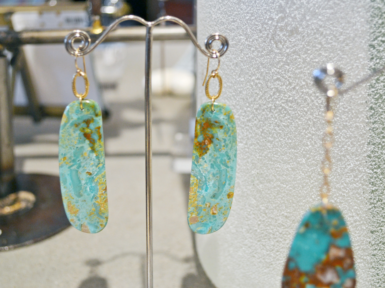 Turquoise dangle earrings at cale & cole add color to any summer outfit Turquoise dangle earrings at cale & cole add color to any summer outfit