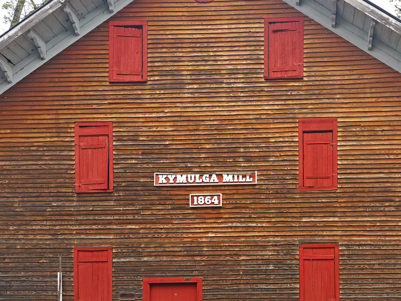 The Grist Mill is situated beside a charming little amphitheater, where bands play during the park’s events such as the annual Kymulga Grits Festival in April. The Grist Mill is situated beside a charming little amphitheater, where bands play during the park’s events such as the annual Kymulga Grits Festival in April.