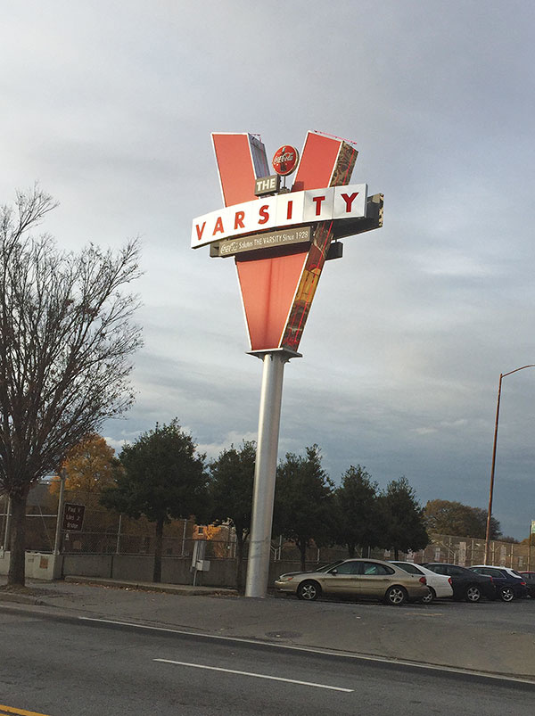 Classic Atlanta restaurant Love seeing The Varsity signage as you come into the city.