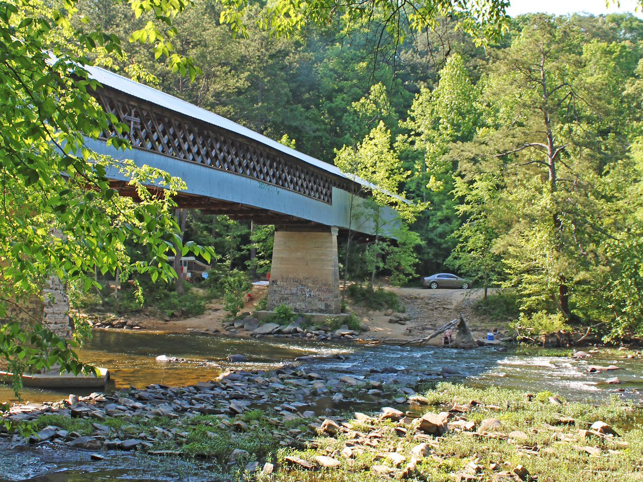 Sometimes referred to as the Swann-Joy Bridge, this covered bridge was constructed in 1933 to connect the town of Cleveland to the town of Joy. Sometimes referred to as the Swann-Joy Bridge, this covered bridge was constructed in 1933 to connect the town of Cleveland to the town of Joy.