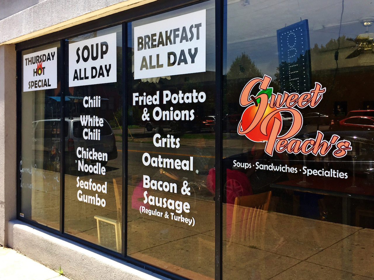 This menu sounds divine. Sweet Peaches, a new local restaurant in the West End of Louisville