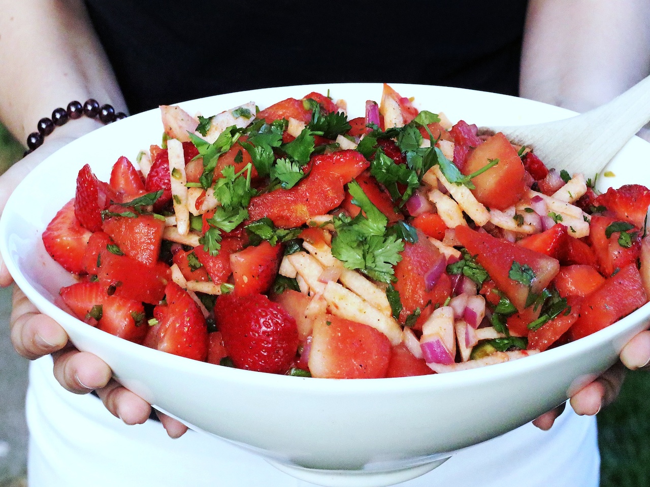 Watermelon Strawberry Jicama Salad
