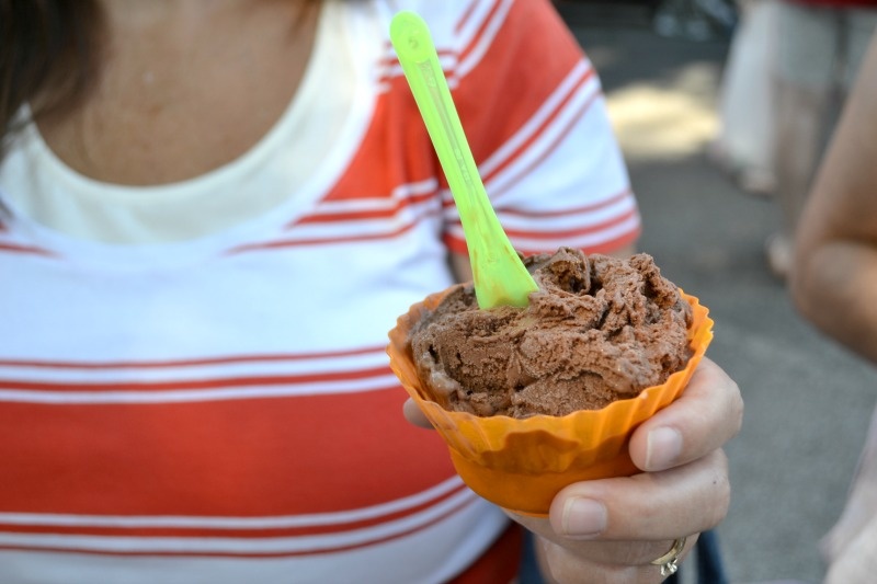 Could either start or finish your eating with this gelato! Good eats at the Louisville Farmers Markets