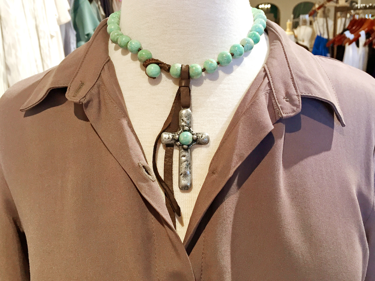 Be clever with your jewelry choices Cross necklace frolic boutique styleblueprint atlanta