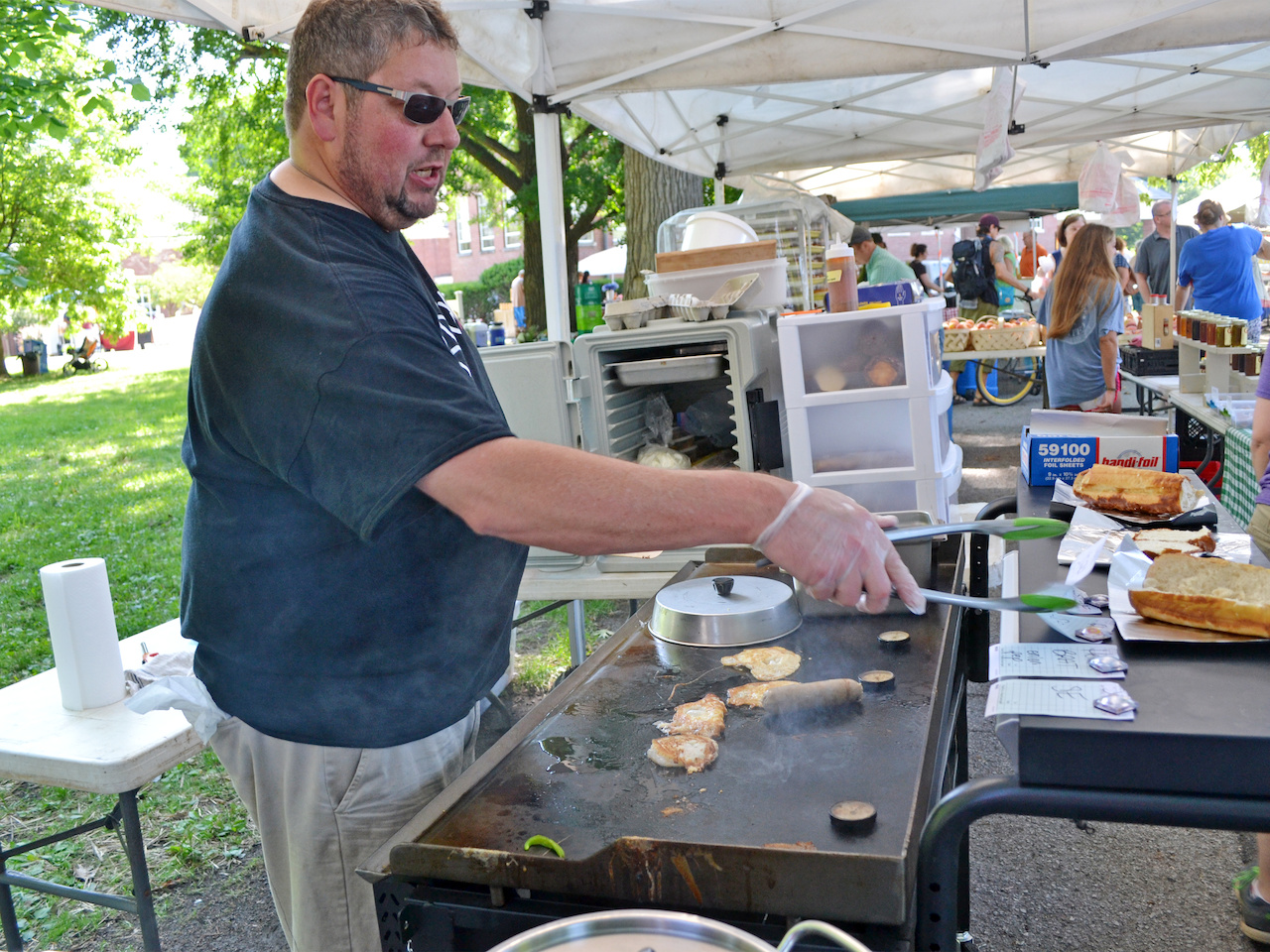 We fought over this sandwich! Good eats at the Louisville Farmers Markets