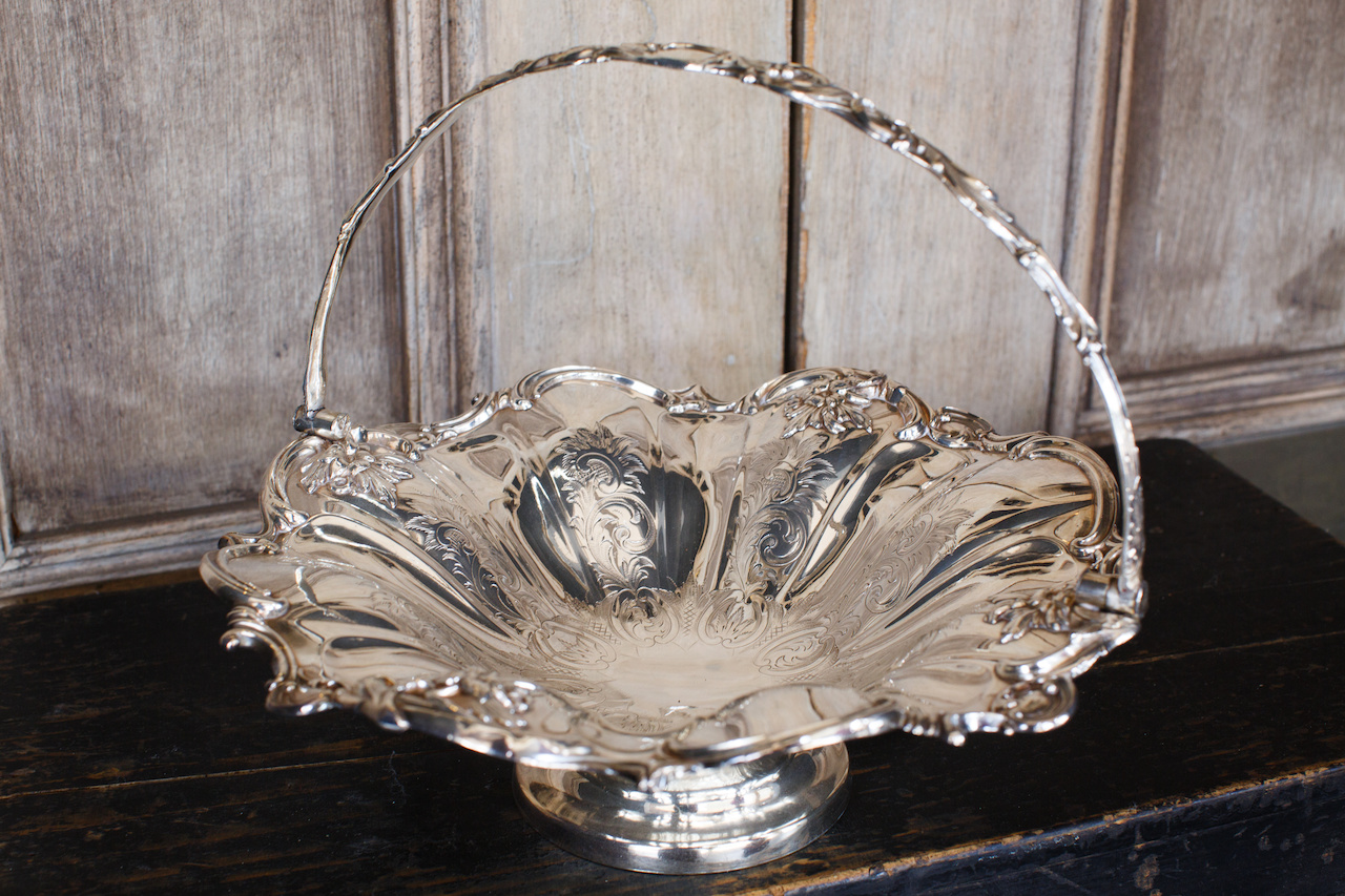 Antique silver basket from LeFleur. Antique silver basket from LeFleur.