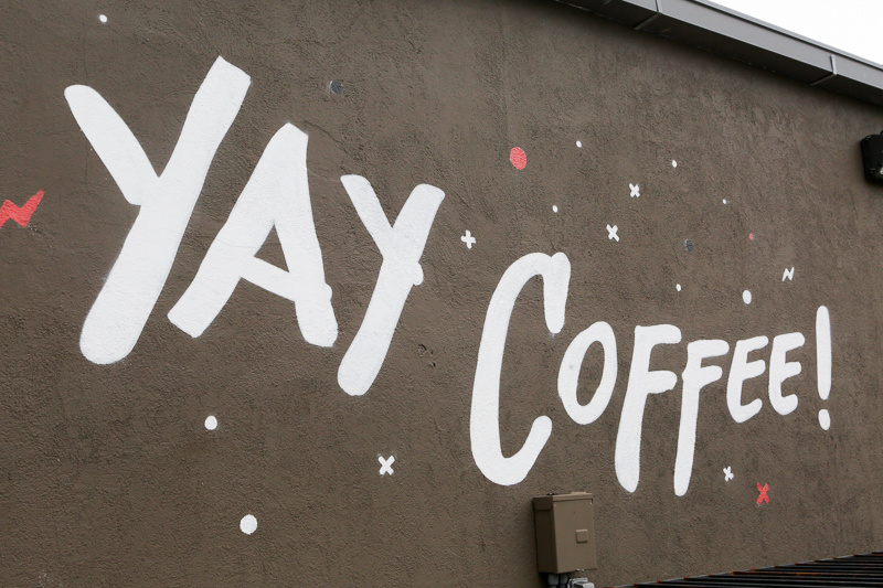 The writing is literally on the wall - and we agree! Yay, coffee! The writing is literally on the wall - and we agree! Yay, coffee!