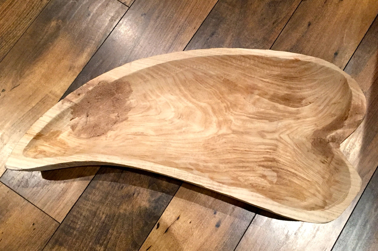 22-inch handcrafted, heart-shaped wooden bowl, $42.50 at Turkoyz at Home. 22-inch handcrafted, heart-shaped wooden bowl, $42.50 at Turkoyz at Home.