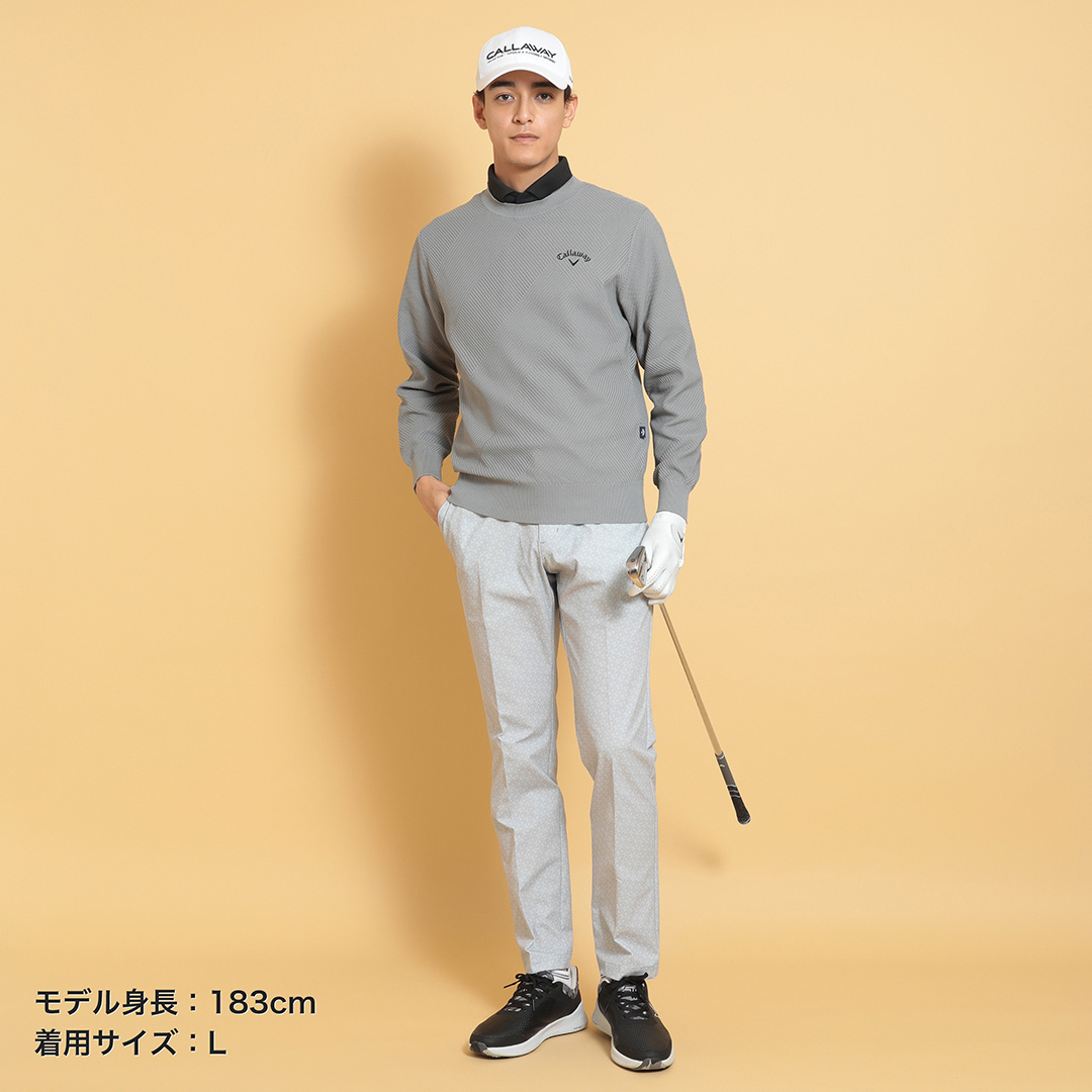 変形編地クルーネックニット (MENS)