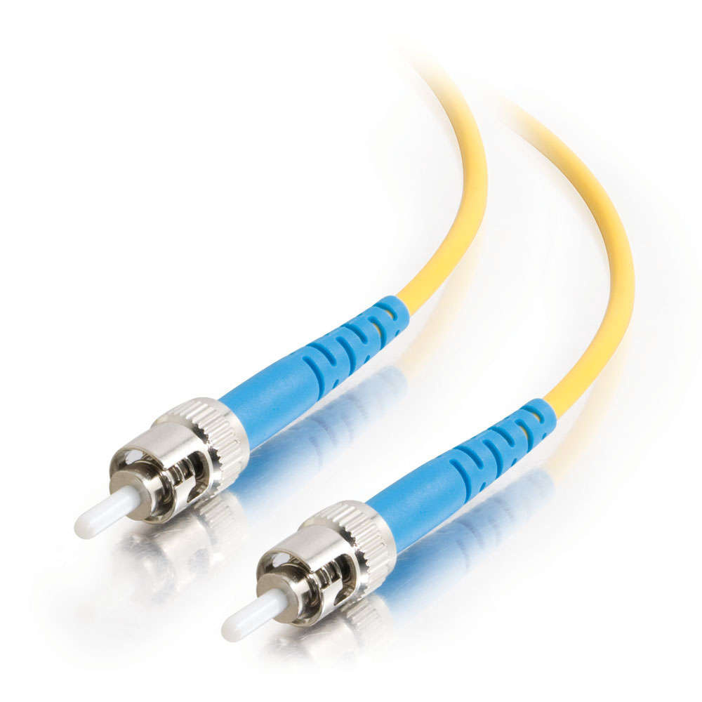 ST-ST 9/125 OS2 Simplex Single-Mode Fiber Optic Cable - Low Smoke Zero Halogen LSZH - Yellow
