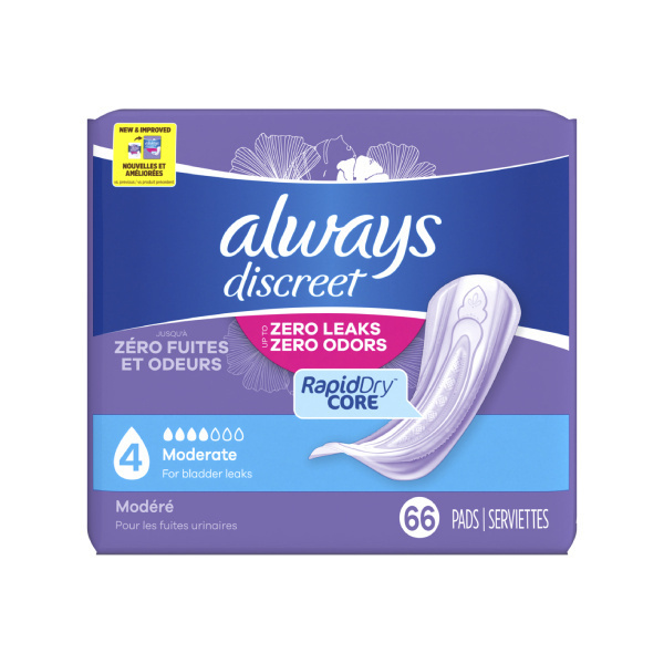 Always Discreet Moderate Pad - 132/case (AWEPT2 Health & Beauty Health Care Incontinence Aids) photo