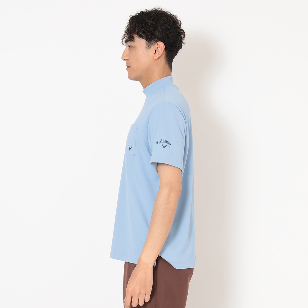 取扱店舗限定】バックプリントポケット付き半袖モックネック ※4Lサイズ