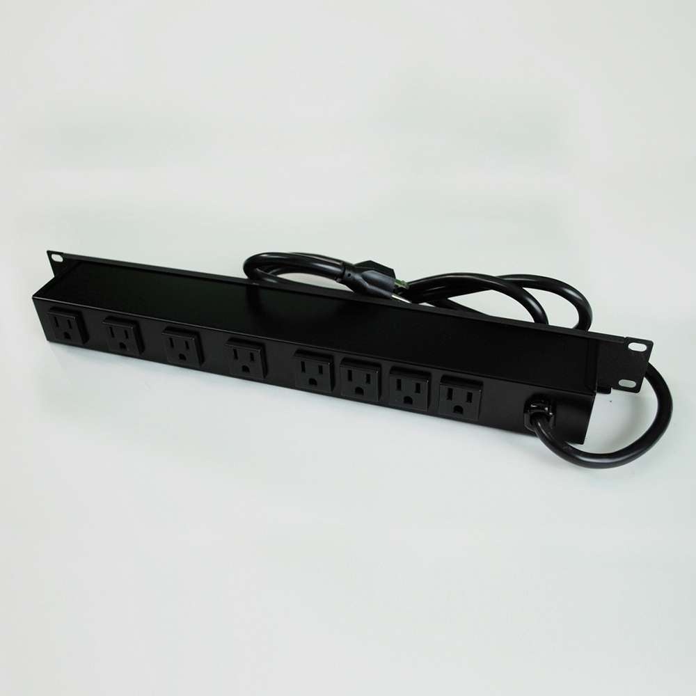Wiremold Rack Mount 8-Outlet 120v/15a Lighted Switch Computer Grade Power Strip