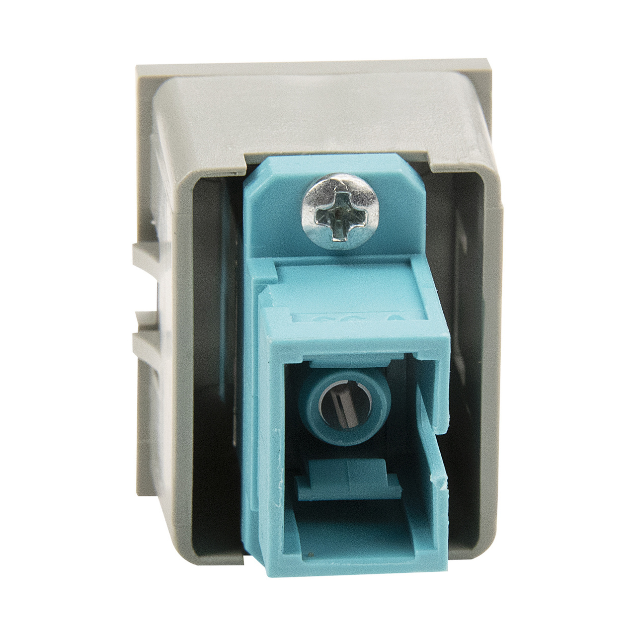 TracJack module 1-sc simplex multimode aqua adapter with dark gray housing