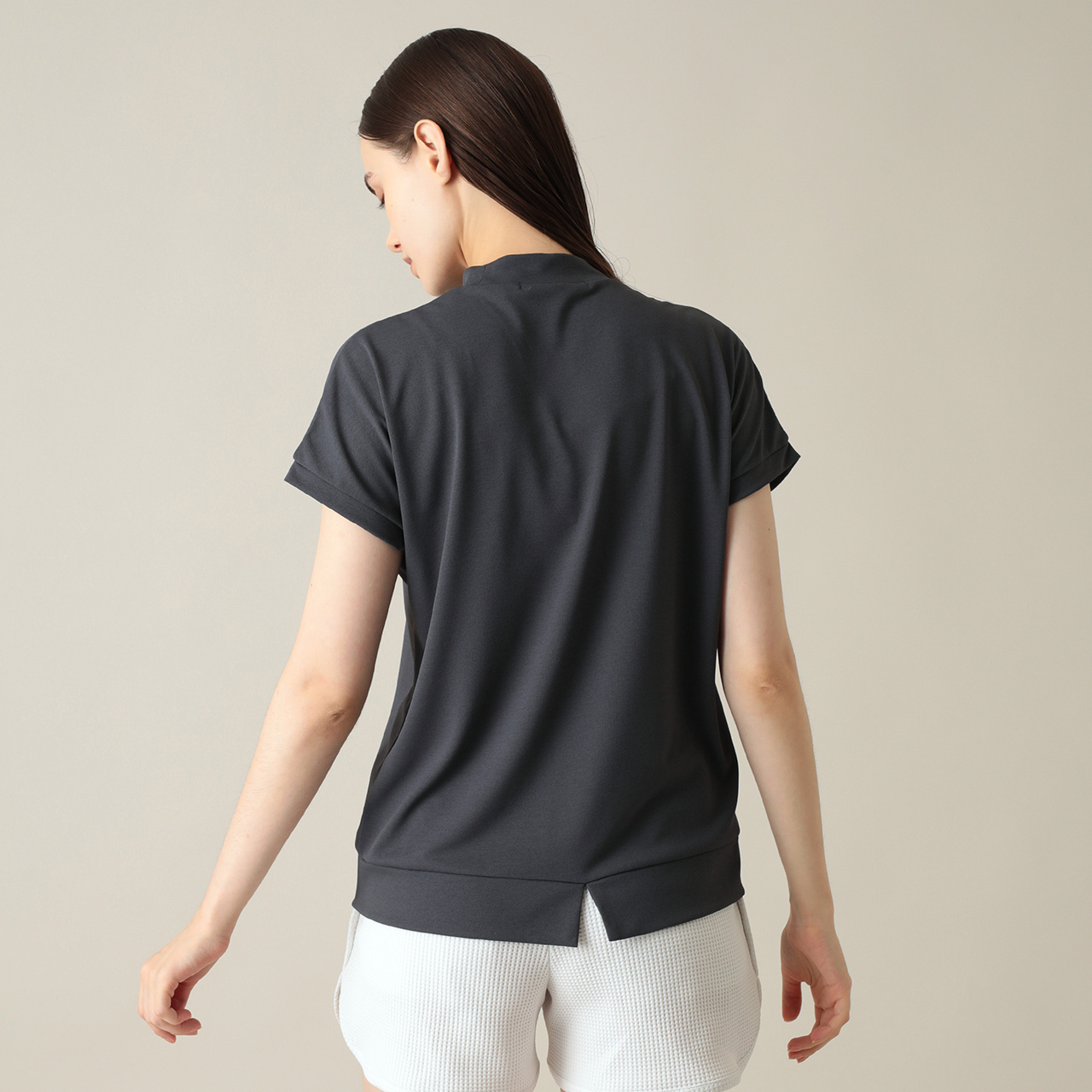 遮熱UVカット フレンチスリーブリラックスモックネック(WOMENS)