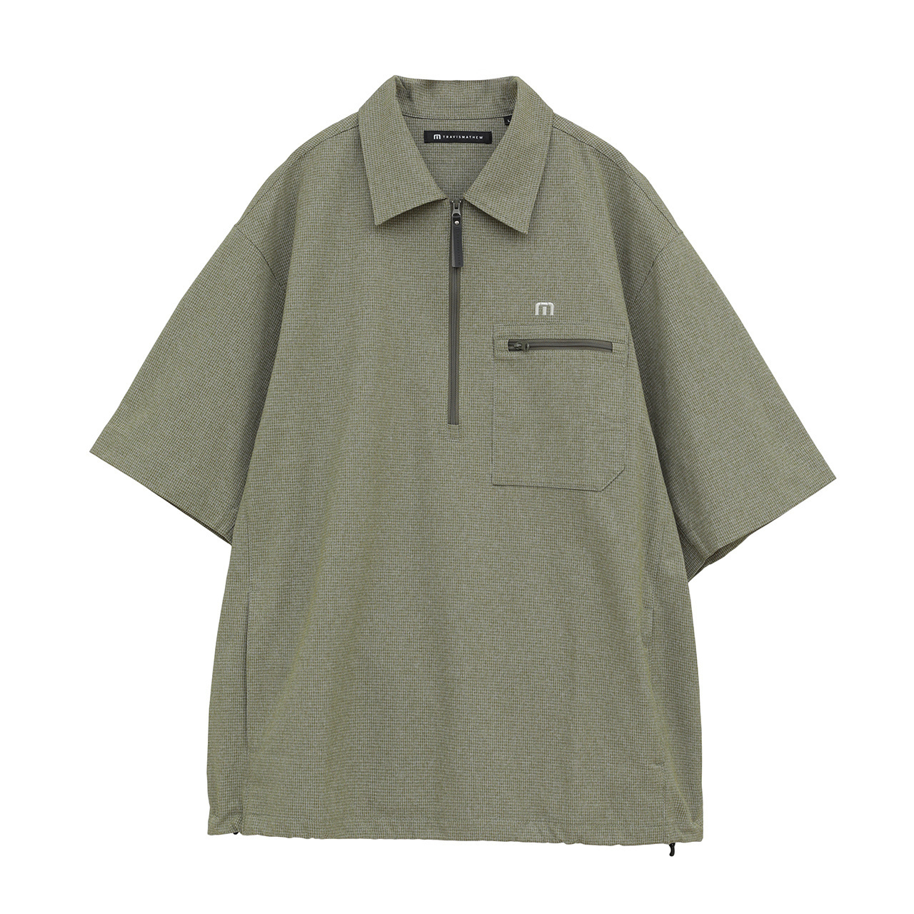 半袖チェック柄 クォータージップ ジャケット(MENS)