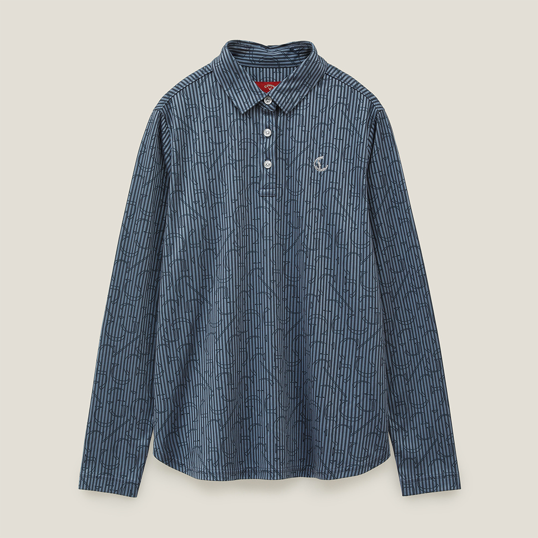 C/Gプリントストライプジャカード長袖シャツ (WOMENS)