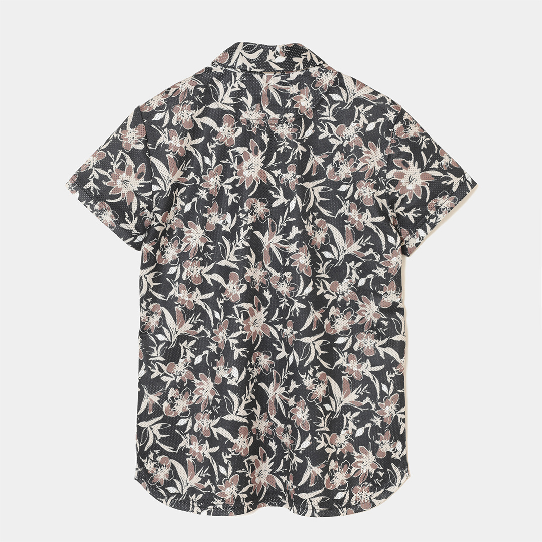 かざあなメッシュフラワープリントシャツ (WOMENS)