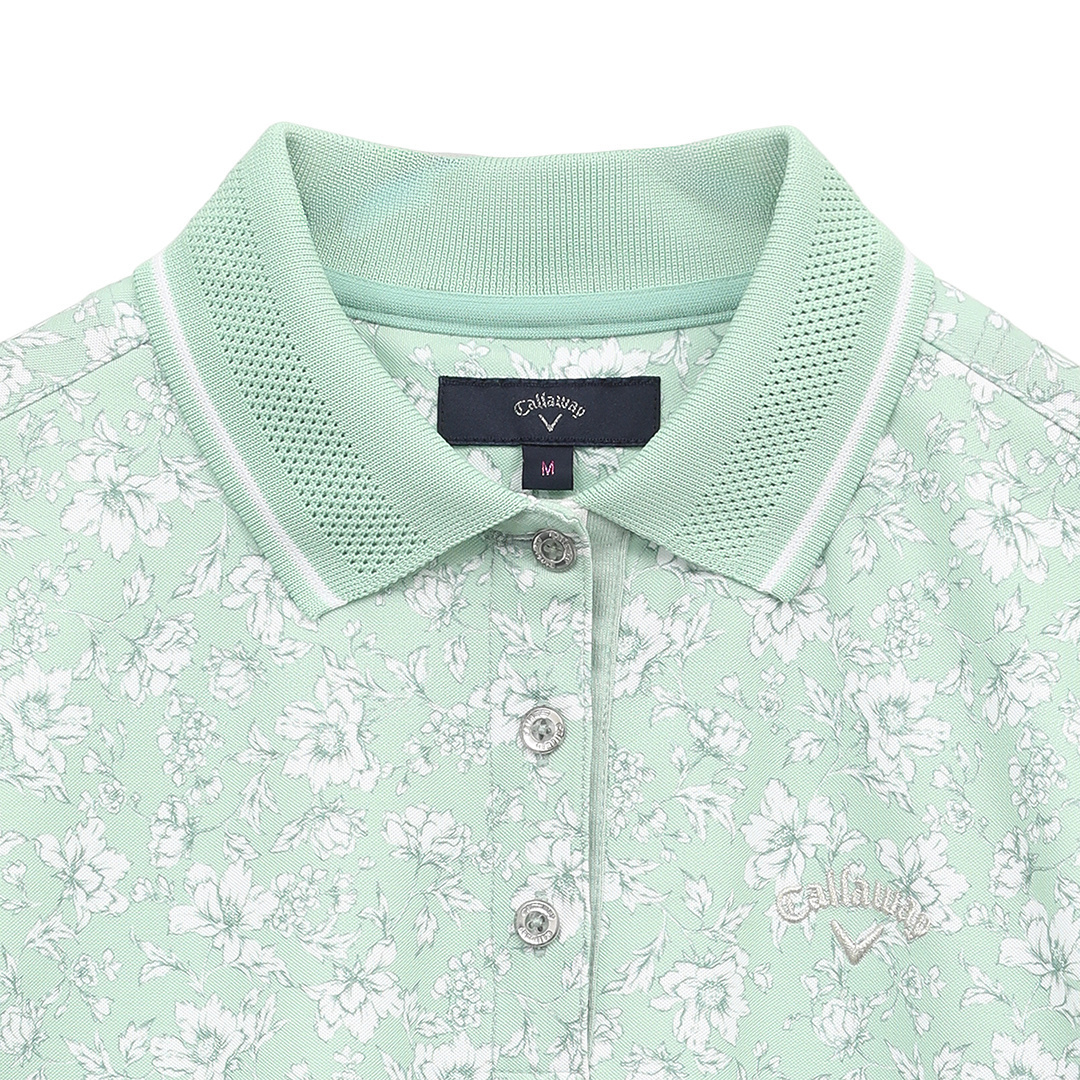 フラワープリント半袖ポロシャツ (WOMENS)